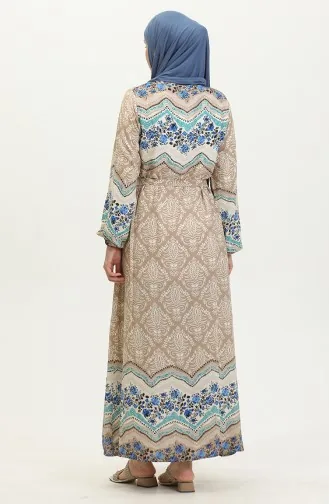 Color Garnished Viscose Dress 0418-02 Mink 0418-02