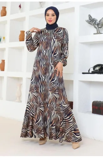 Robe Hijab Helen 9002-02 Bleu Marine 9002-02