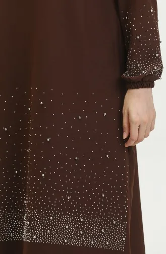 Steengedrukte Araboy Avondjurk Tuniekbroek Dubbel Pak 0409-02 Bruin 0409-02