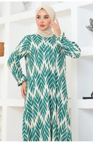 Vera A Pile Elbise 9001-02 Yeşil