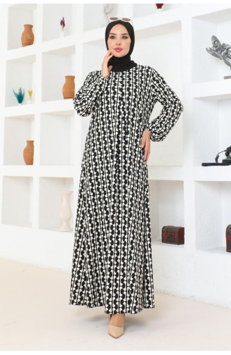 Vera A Pile Elbise 9001-05 Beyaz