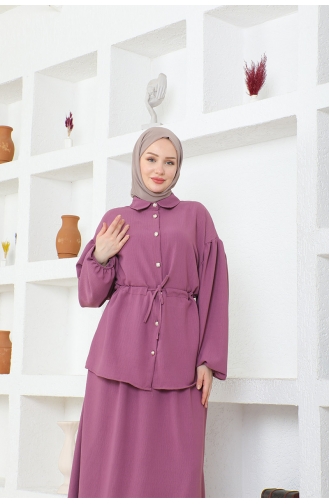 Costume Hijab Ayrobin Avec Jupe Brc2409 2409-06 Lilas 2409-06