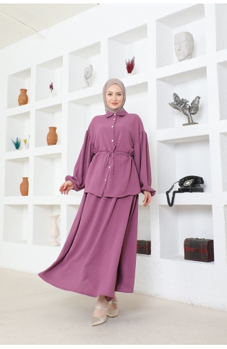 Costume Hijab Ayrobin Avec Jupe Brc2409 2409-06 Lilas 2409-06