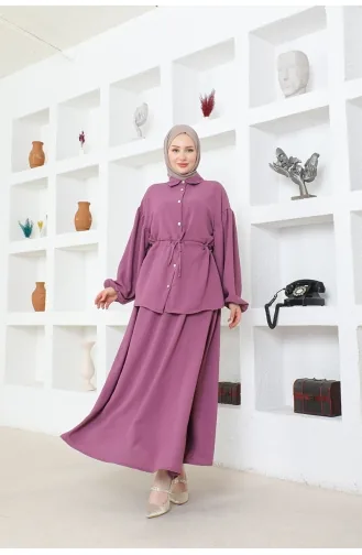 Costume Hijab Ayrobin Avec Jupe Brc2409 2409-06 Lilas 2409-06