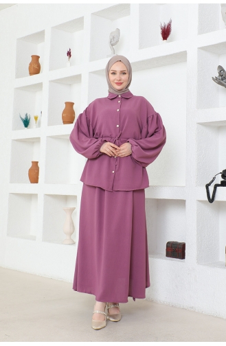Costume Hijab Ayrobin Avec Jupe Brc2409 2409-06 Lilas 2409-06