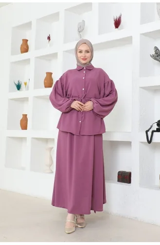 Costume Hijab Ayrobin Avec Jupe Brc2409 2409-06 Lilas 2409-06
