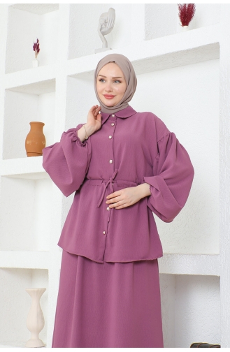 Costume Hijab Ayrobin Avec Jupe Brc2409 2409-06 Lilas 2409-06