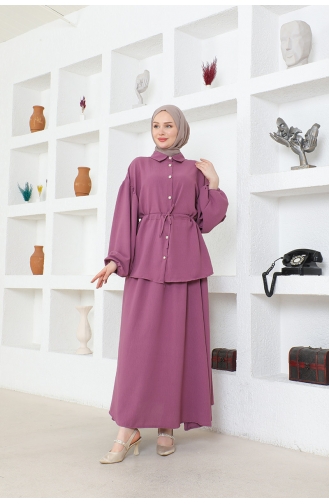 Costume Hijab Ayrobin Avec Jupe Brc2409 2409-06 Lilas 2409-06
