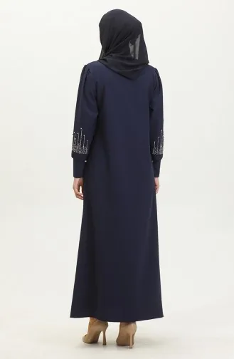 Kleid Mit Steindruck 0406-06 Marineblau 0406-06