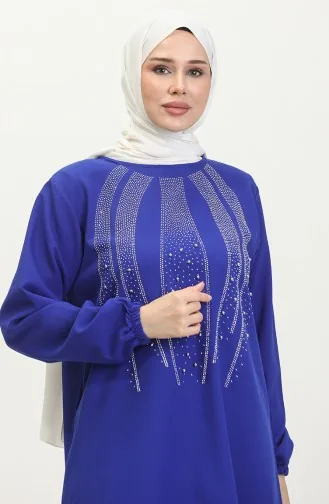 Steinbedrucktes Abendkleid Tunika-Hose Doppelanzug 0410-03 Saks 0410-03