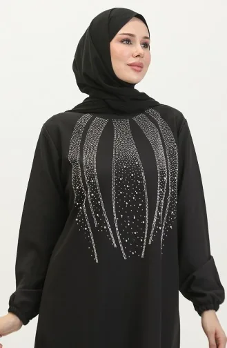 Avondjurk Met Steenprint Tuniekbroek Dubbel Pak 0410-04 Zwart 0410-04