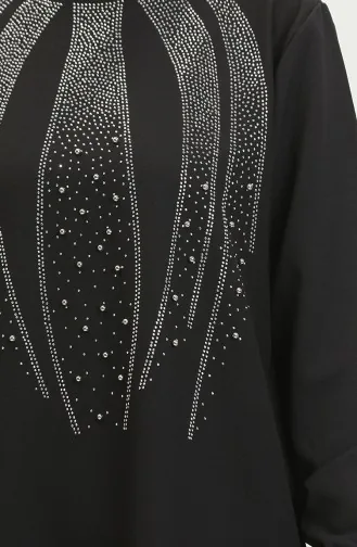 Avondjurk Met Steenprint Tuniekbroek Dubbel Pak 0410-04 Zwart 0410-04