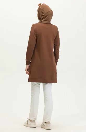 Tunika Mit Gänseblümchen-Stickerei 9116-13 Dunkelbraun 9116-13