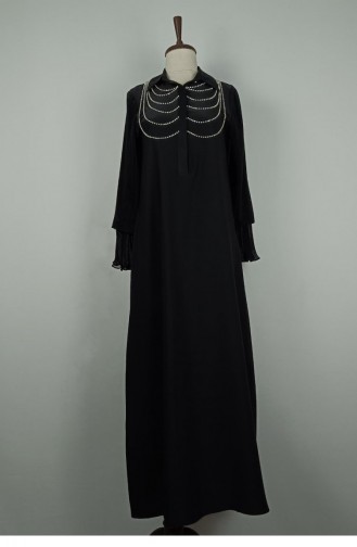 Grote Maat Jurk Met Stenen Detail Aan De Voorkant Zwart 7853 1317