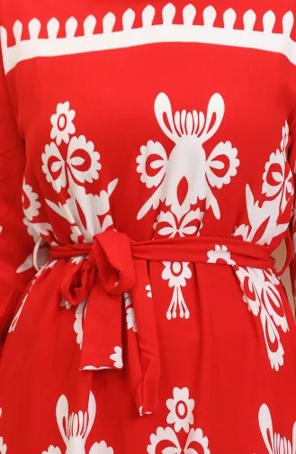 Robe Viscose à Motifs 81872-05 Rouge Claret 81872-05