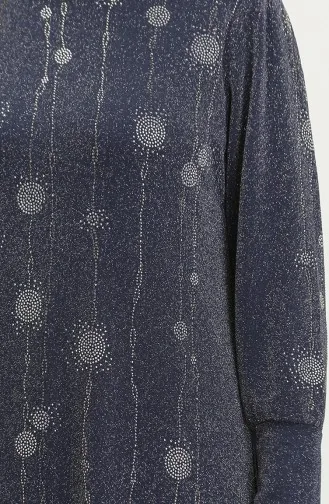 Stone Silvery Dress 0408-03 Navy Blue 0408-03