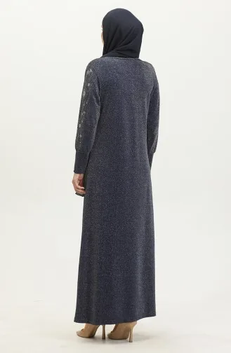 Stone Silvery Dress 0408-03 Navy Blue 0408-03