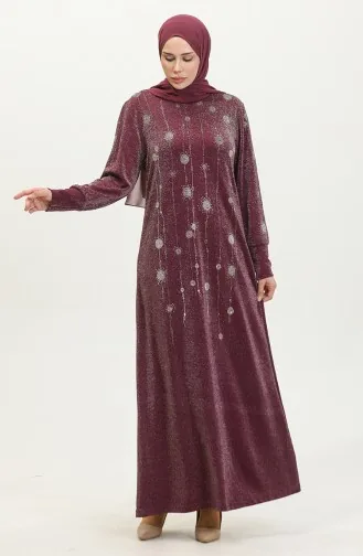 Stone Silvery Dress 0408-02 Plum 0408-02