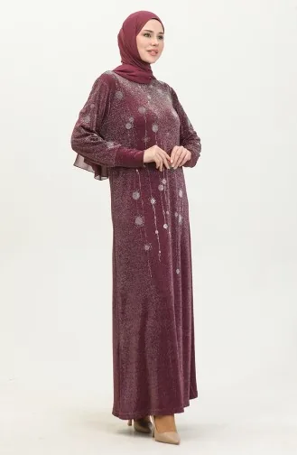 Stone Silvery Dress 0408-02 Plum 0408-02