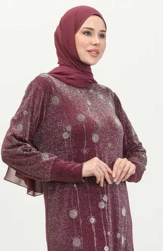 Stone Silvery Dress 0408-02 Plum 0408-02