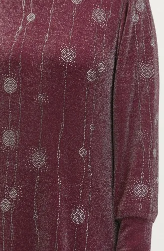 Stone Silvery Dress 0408-02 Plum 0408-02