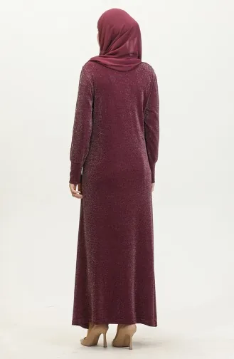 Stone Silvery Dress 0408-02 Plum 0408-02