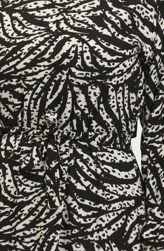 فستان فيسكوز منقوش 0414-03 أسود 0414-03