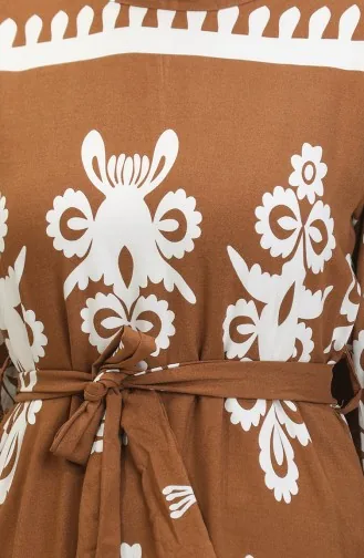 Patterned Viscose Dress 81872-03 Tan 81872-03