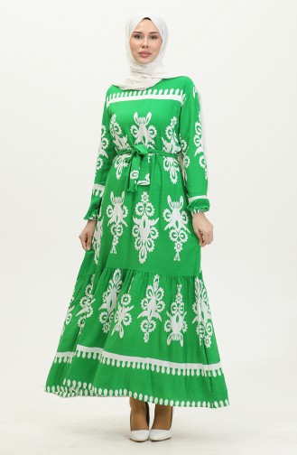Gemustertes Viskosekleid 81872-04 Grün 81872-04