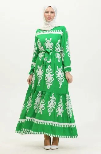 Viscose-jurk Met Patroon 81872-04 Groen 81872-04