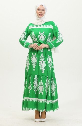 Gemustertes Viskosekleid 81872-04 Grün 81872-04