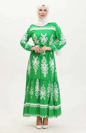 Viscose-jurk Met Patroon 81872-04 Groen 81872-04