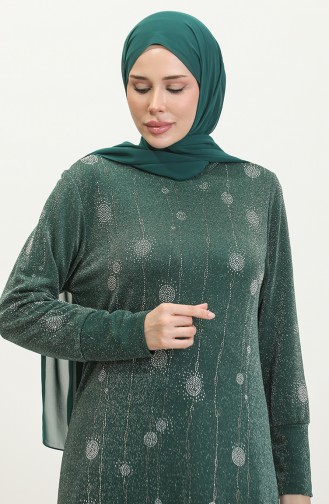 Robe Argenté Lapidé 0408-04 Vert 0408-04