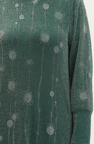 Robe Argenté Lapidé 0408-04 Vert 0408-04