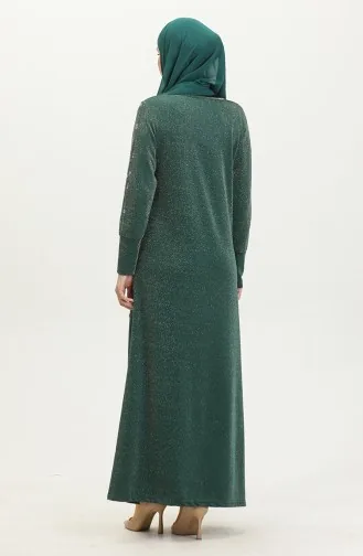 Robe Argenté Lapidé 0408-04 Vert 0408-04