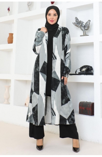 Hijabpak Met Geometrisch Patroon 4027-01 Zwart 4027-01