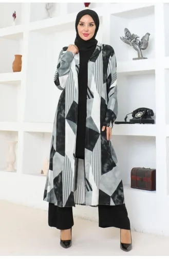 Hijabpak Met Geometrisch Patroon 4027-01 Zwart 4027-01