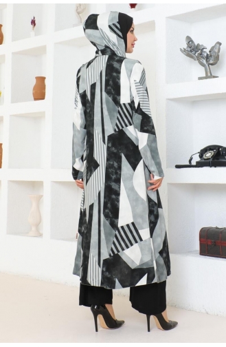 Hijabpak Met Geometrisch Patroon 4027-01 Zwart 4027-01