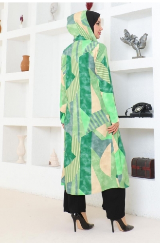 Hijabpak Met Geometrisch Patroon 4027-02 Groen 4027-02