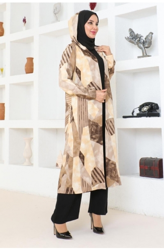 Hijabpak Met Geometrisch Patroon 4027-04 Bruin 4027-04
