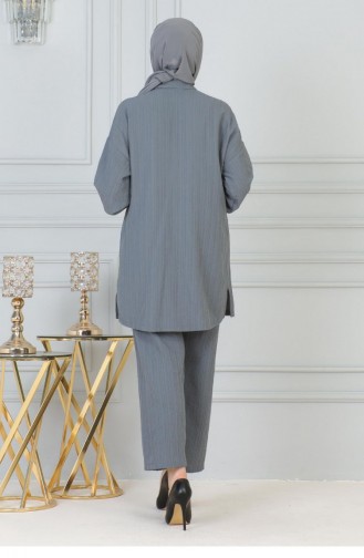 Pocket Stone Detailed Suit Gray 19210 15237