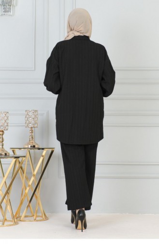 Pocket Stone Detailed Suit Black 19210 15240