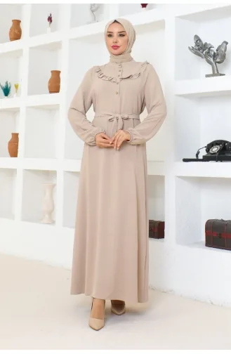 Rose Fırfırlı Aerobin Elbise 0072-04 Vizon