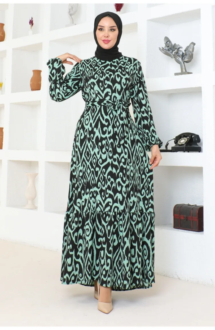 Neva Wrap Dress 9003-01 Green 9003-01