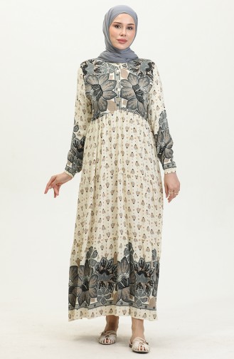 Kleid Mit Blumenmuster 4093-01 Anthrazit 4093-01