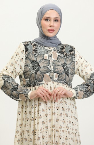 Kleid Mit Blumenmuster 4093-01 Anthrazit 4093-01