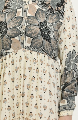 Kleid Mit Blumenmuster 4093-01 Anthrazit 4093-01