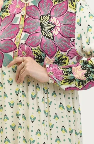 Floral Patterned Dress 4093-02 Fuchsia 4093-02