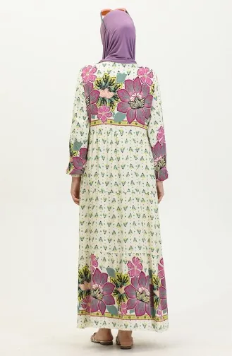 Floral Patterned Dress 4093-02 Fuchsia 4093-02