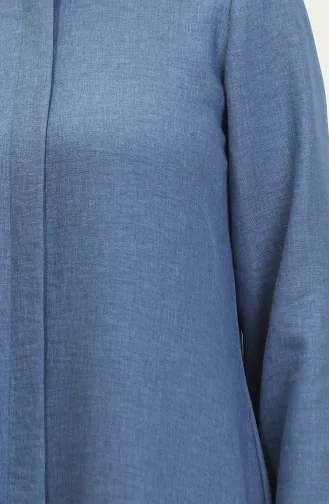 عباية ياقة قميص 24019-06 انديجو 24019-06